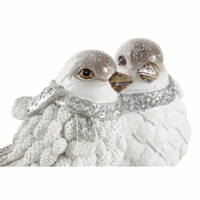 Figura Navidad Moderna DKD Home Decor Blanco Gris 7 x 12.5 x 13.5 cm (2 Unidades) 1