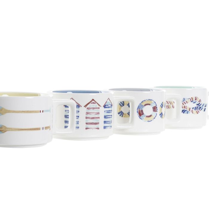 DKD Home Decor Set de 4 Tazas de Café Mediterraneo Dolomite 260 ml Azul Multicolor, Colección Salitre, Apto Microondas y Lavavajillas 2 DKD Home Decor Set de 4 Tazas de Café Mediterraneo Dolomite 260 ml Azul Multicolor, Colección Salitre, Apto Microondas y Lavavajillas 2