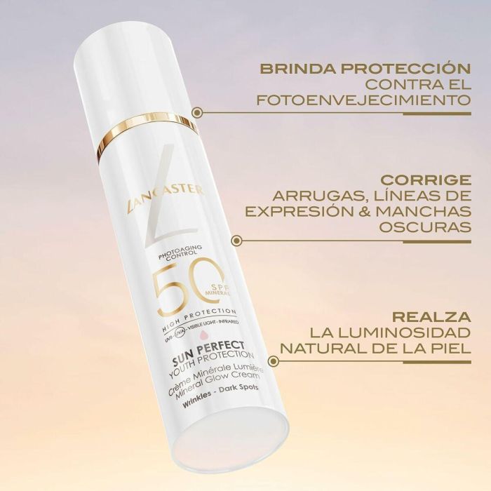 Lancaster SUN PERFECT Crema Iluminadora Mineral SPF50 30 ml - Protección Solar, Antiedad, Piel Sensible 6 Lancaster SUN PERFECT Crema Iluminadora Mineral SPF50 30 ml - Protección Solar, Antiedad, Piel Sensible 6