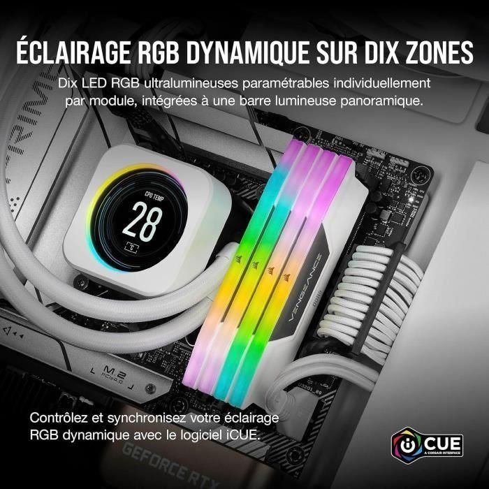 Corsair Memoria DDR5 32GB (2x16GB) 6000MHz Vengeance RGB Blanca CMH32GX5M2E6000C36W - Compatible con Intel 700 Series 3 Corsair Memoria DDR5 32GB (2x16GB) 6000MHz Vengeance RGB Blanca CMH32GX5M2E6000C36W - Compatible con Intel 700 Series 3