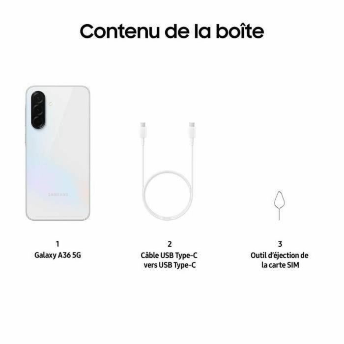 Smartphone Samsung A36 5G A.WHITE 6,7" 6 GB RAM 128 GB 256 GB Blanco 1 Smartphone Samsung A36 5G A.WHITE 6,7" 6 GB RAM 128 GB 256 GB Blanco 1