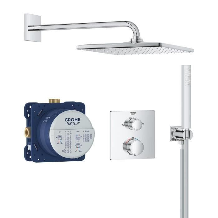 Grohe 34881000 Conjunto de ducha empotrado 1 chorro Mezclador termostático Gris Grohe 34881000 Conjunto de ducha empotrado 1 chorro Mezclador termostático Gris