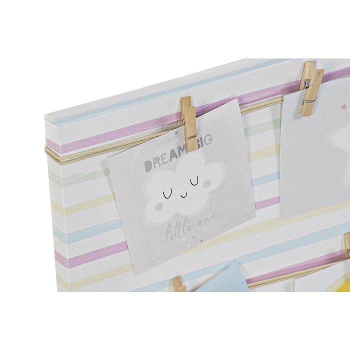 DKD Home Decor Portafotos Baby Sunshine Lienzo Multicolor 50x50x2 cm 1