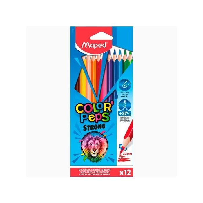 Maped Lápices De Colores Color´Peps Strong C-Surtidos Estuche 12 Ud Maped Lápices De Colores Color´Peps Strong C-Surtidos Estuche 12 Ud