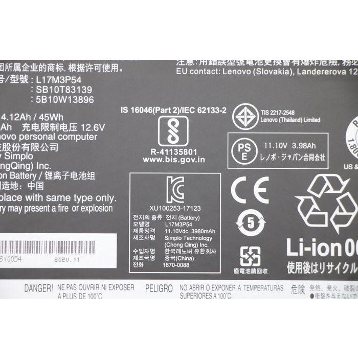 Lenovo Batería 11.1V 45Wh 3 celdas 3 Lenovo Batería 11.1V 45Wh 3 celdas 3