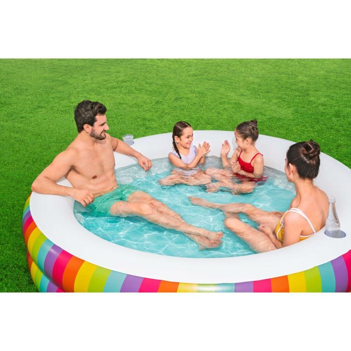 Bestway Piscina Infantil 2 Aros Arcoiris 206x206x51 cm +6 Años Jardin 54443 19 Bestway Piscina Infantil 2 Aros Arcoiris 206x206x51 cm +6 Años Jardin 54443 19