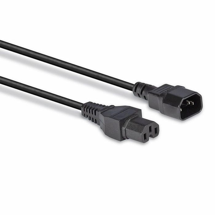Lindy Cable de Alimentación IEC C14 a IEC C15 2m, H05-VVF 3G 1.00mm², Negro, Alta Temperatura, 10 Años 2