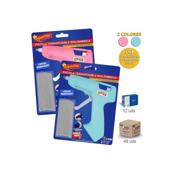 Pistola De Cola Termofusible Supertite 15W (Inalambrica) Con Bateria