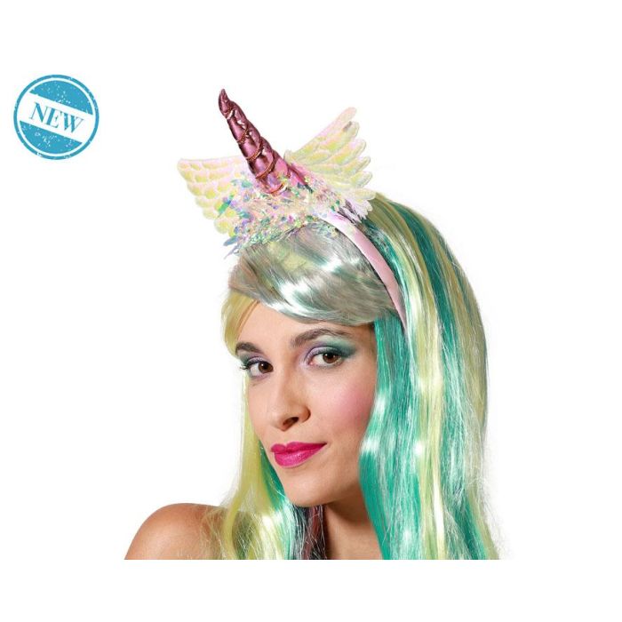 Diadema Unicornio Con Alas Rosa