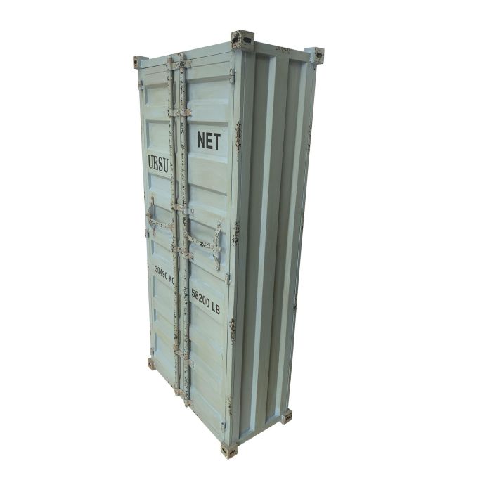 DKD Home Decor Botellero Vintage Azul Celeste Metal y MDF 41 x 157.5 x 76.5 cm 2