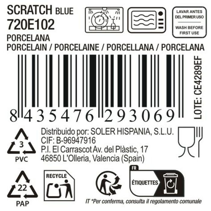 Fuente de Cocina La Mediterránea Scratch blue (12 Unidades) 1 Fuente de Cocina La Mediterránea Scratch blue (12 Unidades) 1