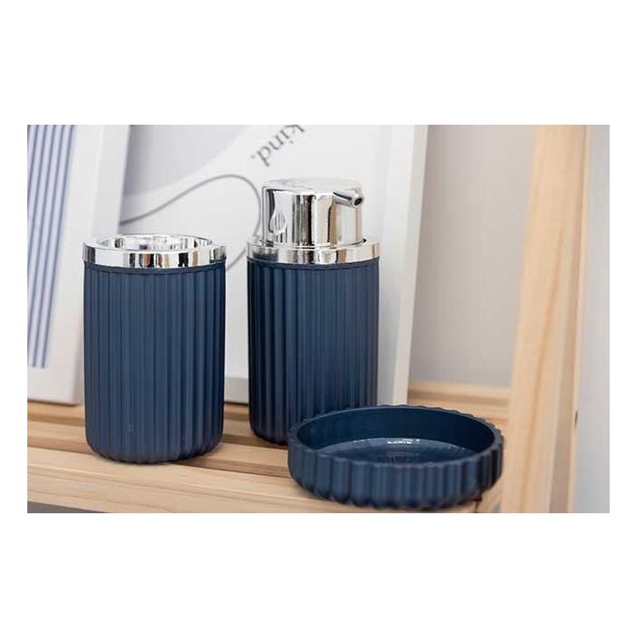 Set Baño 3 Piezas Azul Berilo - Jabonero, Dispensador y Bote (12 Unidades) 4 Set Baño 3 Piezas Azul Berilo - Jabonero, Dispensador y Bote (12 Unidades) 4