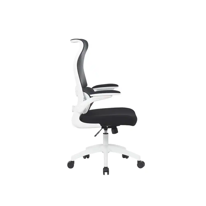 Q-connect Silla de Oficina Catania Ergonómica Malla Transpirable Ruedas Premium PU Negro Blanco Altura Ajustable 1230mm 3