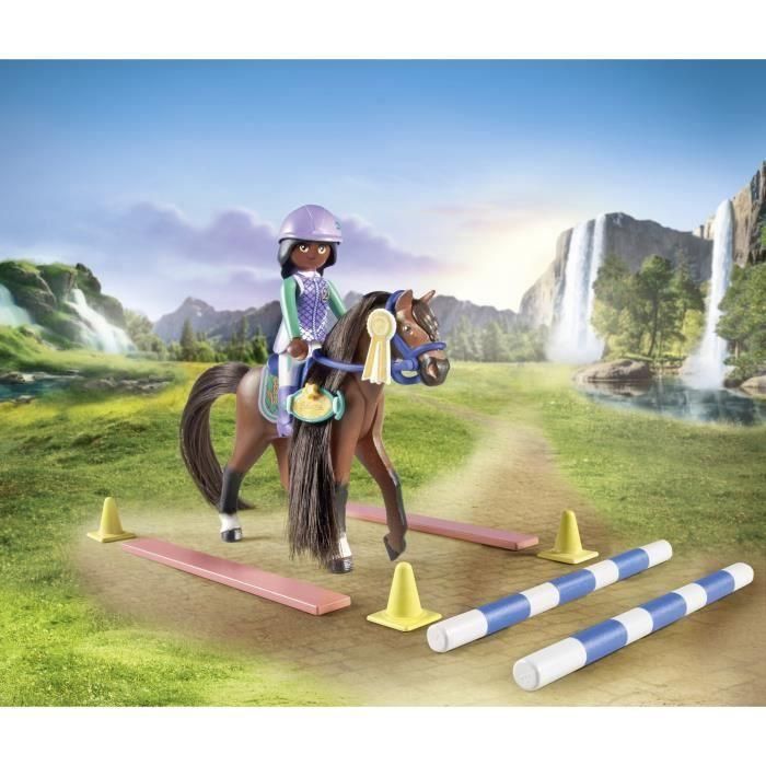Playmobil PL71355 Set de Juego Zoe & Blaze con Carrera de Obstáculos - Caballos de la Cascada, con Obstáculos Modulares para Niños a partir de 5 años 2