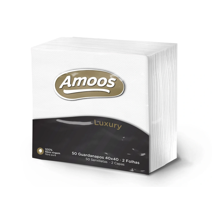 Amoos Servilleta de celulosa Luxury 40x40 cm 2 capas paquete de 50 unidades 1