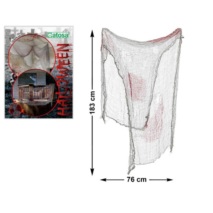 Cortina Decorativa Halloween Ensangrentada de Tela 183x76 cm