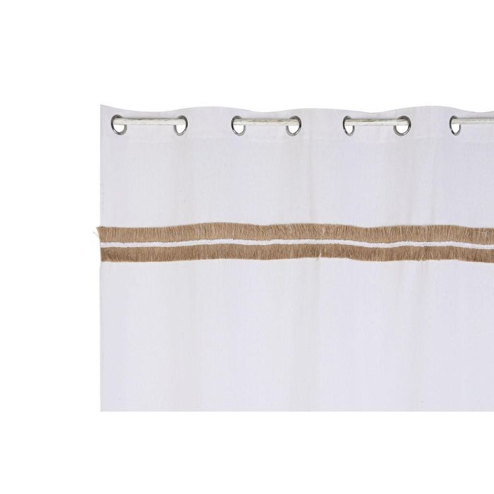 DKD Home Decor Cortina Cottage Blanco Natural 260x140 cm, Algodón, Yute y Poliéster con Anillas. Colección Nature23 3 DKD Home Decor Cortina Cottage Blanco Natural 260x140 cm, Algodón, Yute y Poliéster con Anillas. Colección Nature23 3