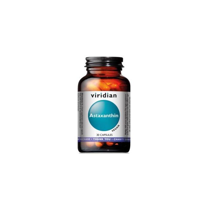 VIRIDIAN Astaxantina 4mg 30 Vcaps. Carotenoide de Microalgas del Himalaya, Suplemento Vegano con Caléndula