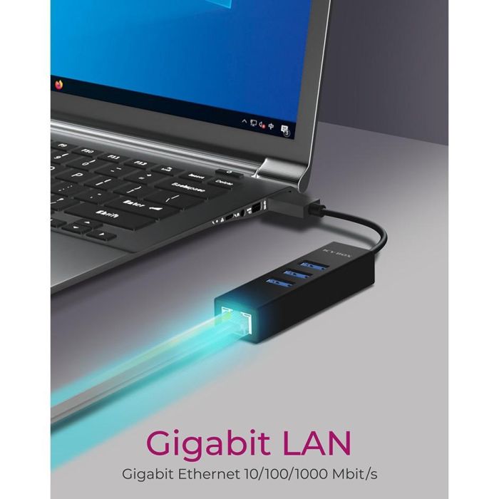 ICY BOX IB-HUB1419-LAN USB 3.0/USB-C HUB 3xUSB 3.0| 1xGigabit LAN 2