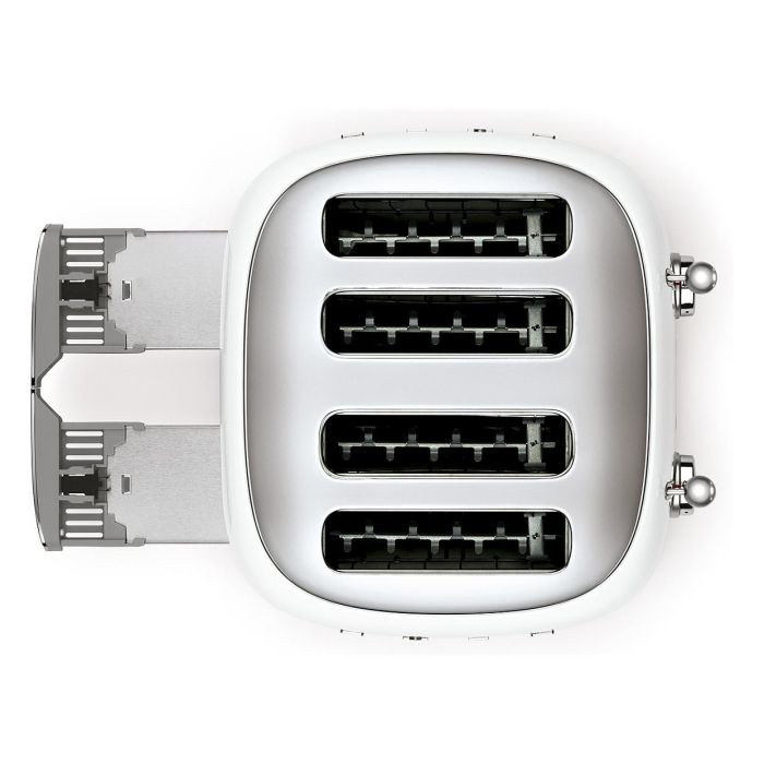 Smeg TSF03WHEU Tostadora, 4 Rebanadas, Blanco, Estilo Años 50, Acero Inoxidable, 2000W 4