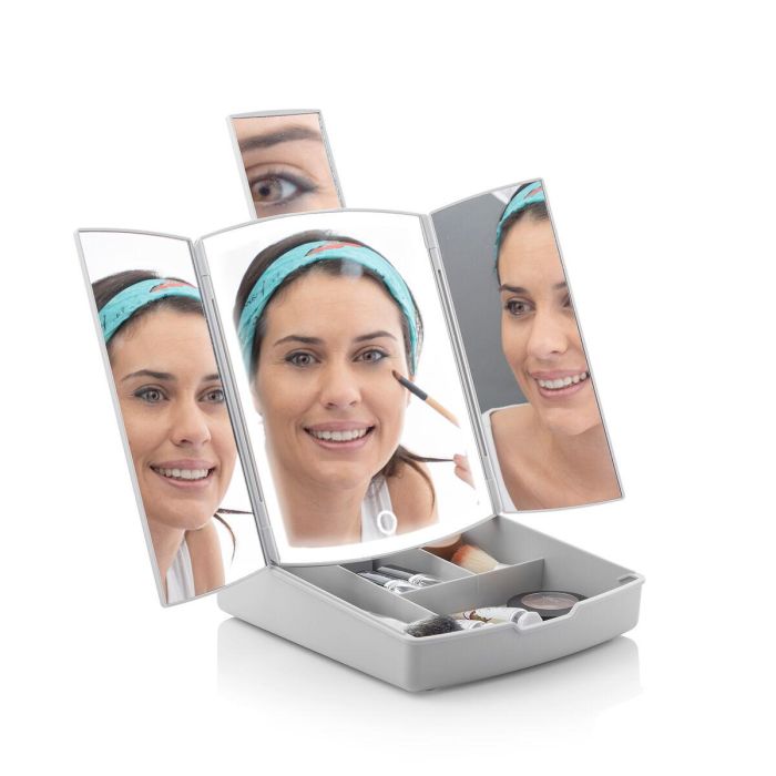 Espejo LED Plegable con Organizador de Maquillaje 3 en 1 Panomir InnovaGoods 6 Espejo LED Plegable con Organizador de Maquillaje 3 en 1 Panomir InnovaGoods 6