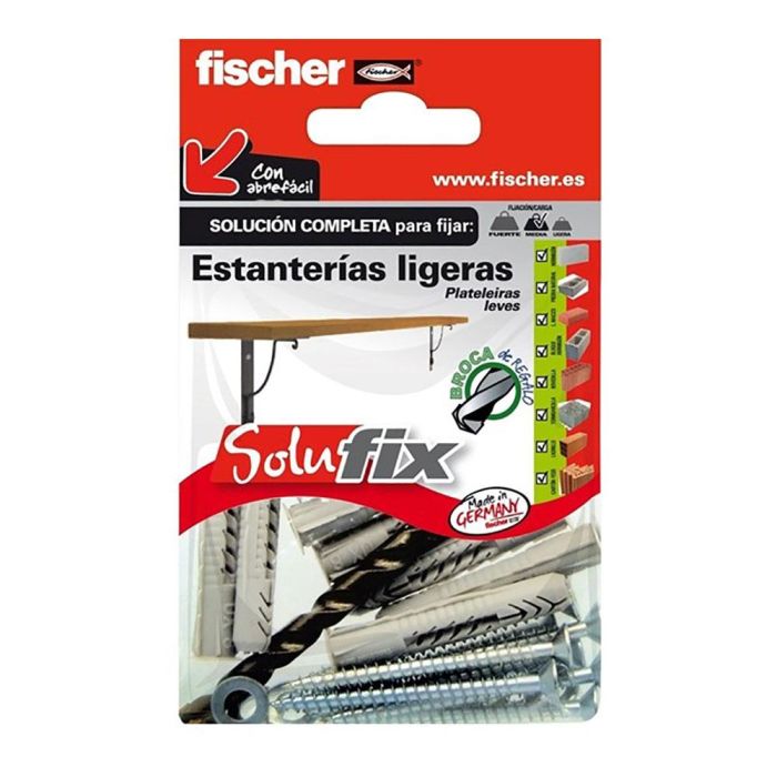 Kit fijación estanterias ligeras 502685 solufix fischer