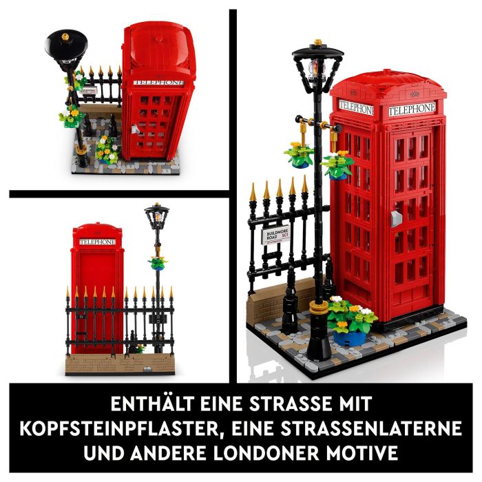 LEGO Ideas Cabina Telefónica Roja de Londres 21347, Juego de Construcción, 1460 Piezas, Multicolor