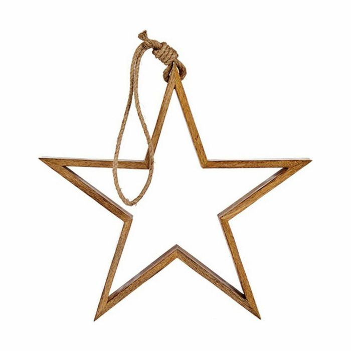 Adorno Navideño Estrella Marrón Yute Madera 41,5 x 7 x 78 cm (6 Unidades) 1