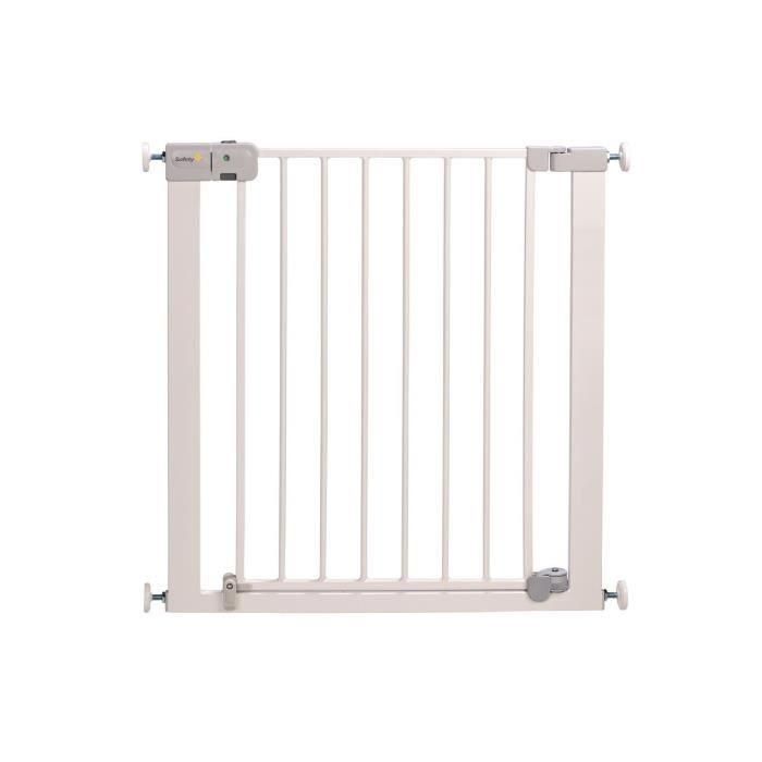 Safety 1St Barrera de seguridad para niños con cierre automático, fijación por presión (sin agujeros), ancho 73-80 cm, apertura con una mano, blanco 1 Safety 1St Barrera de seguridad para niños con cierre automático, fijación por presión (sin agujeros), ancho 73-80 cm, apertura con una mano, blanco 1
