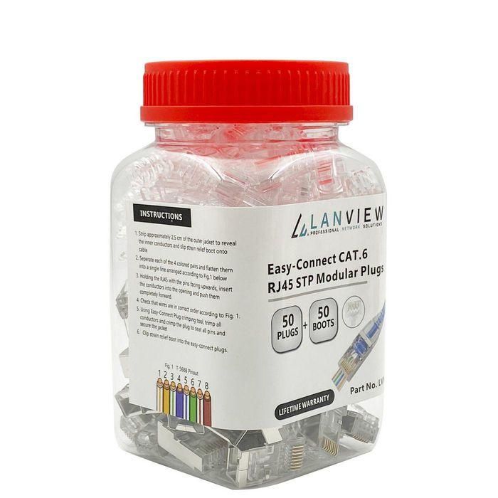 Lanview Conector RJ45 STP Cat6 para conductores trenzados/sólidos AWG23-24