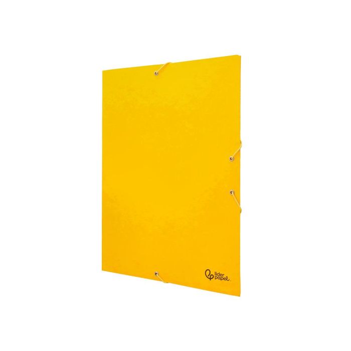 Carpeta Liderpapel Gomas Folio 3 Solapas Carton Simil Prespan Amarilla 10 unidades 4