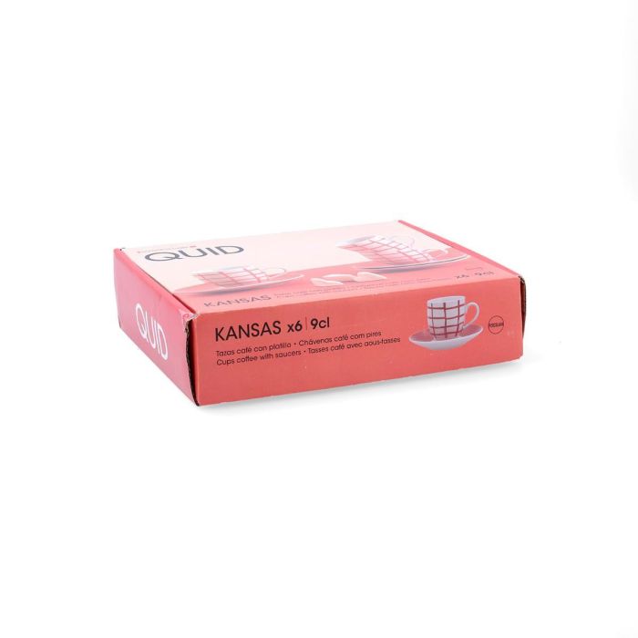 Set 6 Tazas con Plato Porcelana Kansas Quid 9 cL 3 Set 6 Tazas con Plato Porcelana Kansas Quid 9 cL 3