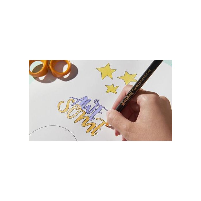 Edding Rotulador 1200 Glitter Colores Surtidos Pack 5 Unidades 3