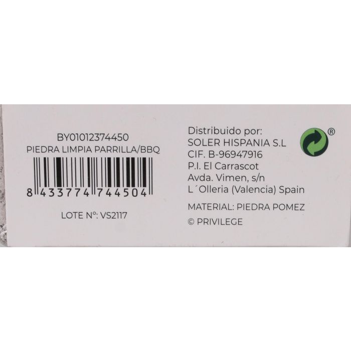 Privilege Piedra Limpia Parrilla BBQ 10x7x4 cm (36 Unidades) 8 Privilege Piedra Limpia Parrilla BBQ 10x7x4 cm (36 Unidades) 8