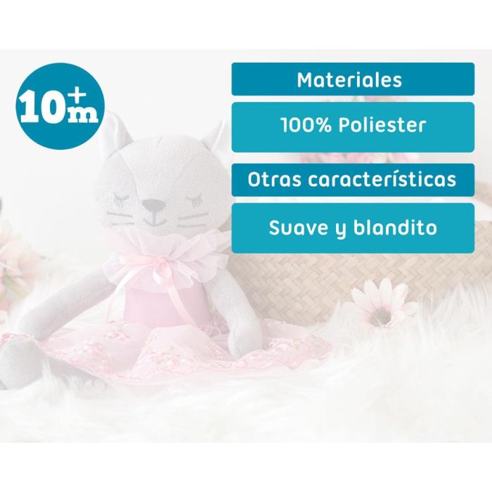 KioKids Muñeca de Trapo Gato Tierno con Falda Rosa para Bebés +10 Meses Multicolor de Poliéster 3 KioKids Muñeca de Trapo Gato Tierno con Falda Rosa para Bebés +10 Meses Multicolor de Poliéster 3