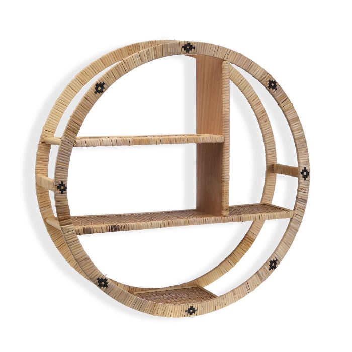 Estanteria Redonda Rattan Versa 16X59CM (2 Unidades) 2 Estanteria Redonda Rattan Versa 16X59CM (2 Unidades) 2