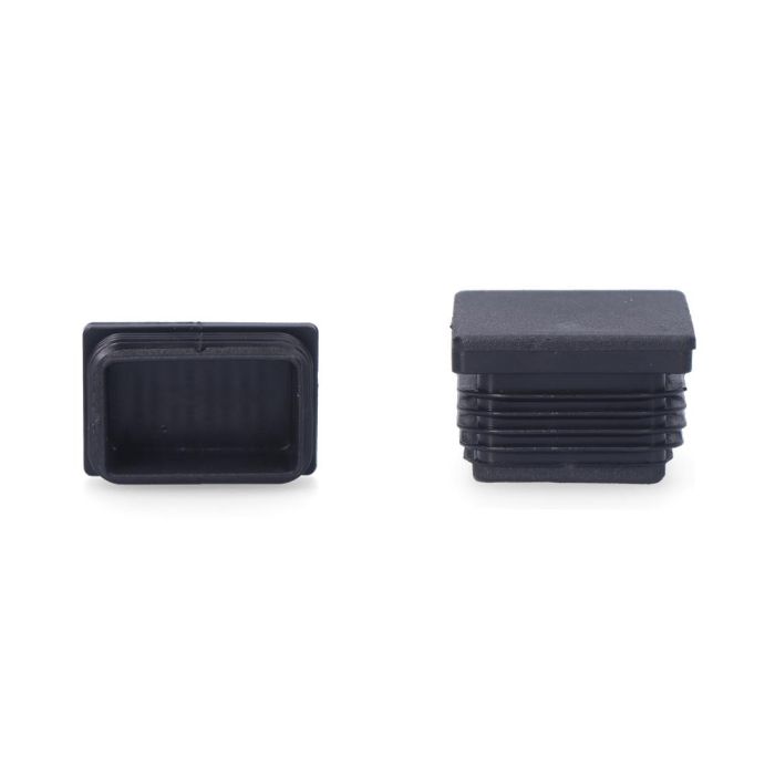 Contera interior rectangular con aleta 30x20mm negra Contera interior rectangular con aleta 30x20mm negra