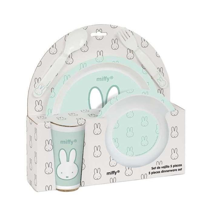 Set de vajilla infantil Miffy Menta (5 Piezas) 5