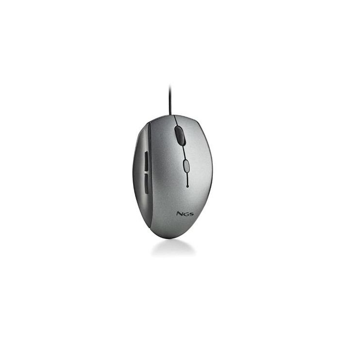 NGS Ratón Moth Gray con Cable Ergonómico Botones Silenciosos 5 Botones DPI Ajustables 800/1200/1600 USB Tipo C para PC 0 NGS Ratón Moth Gray con Cable Ergonómico Botones Silenciosos 5 Botones DPI Ajustables 800/1200/1600 USB Tipo C para PC 0