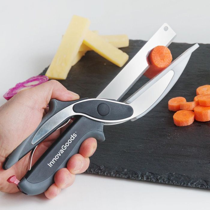 Cuchillo-Tijera con Mini Tabla de Cortar Integrada Scible InnovaGoods 6