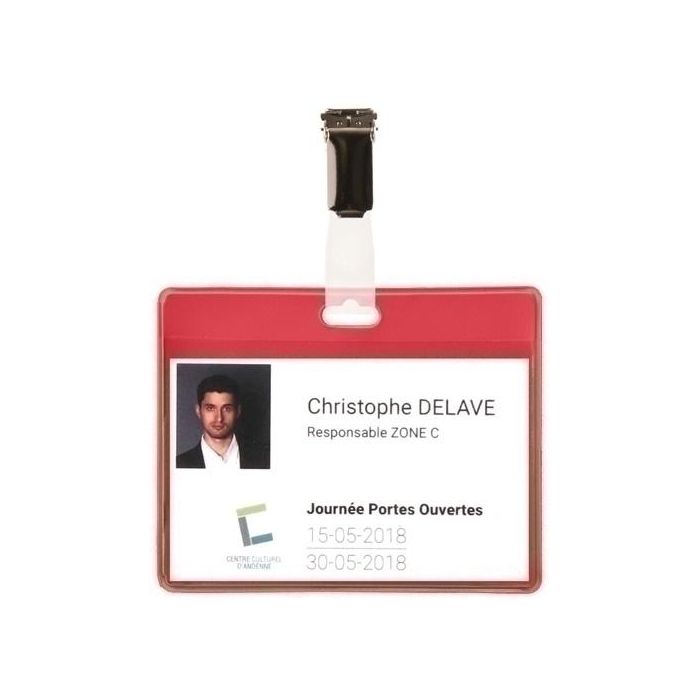 Funda Distintivo Tarifold Pvc Con Pinza 82,5X103Mm Rojo Paquete De 25