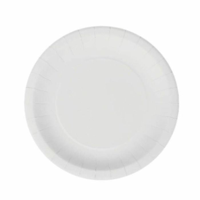 Set de Platos Algon Desechables Blanco Cartón 20 cm (10 Unidades) 1