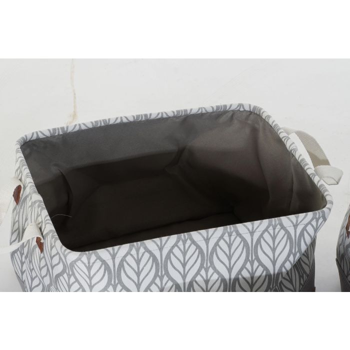 DKD Home Decor Cesta Boho Griazul Azul Marino Gris 30 x 24 x 40 cm Set 3 Piezas 2