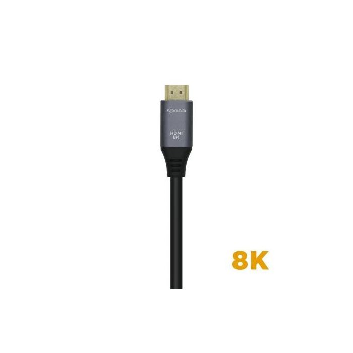 Aisens Cable HDMI V2.1 Premium 8K@60Hz 48Gbps 1.5M Gris-Negro 1 Aisens Cable HDMI V2.1 Premium 8K@60Hz 48Gbps 1.5M Gris-Negro 1