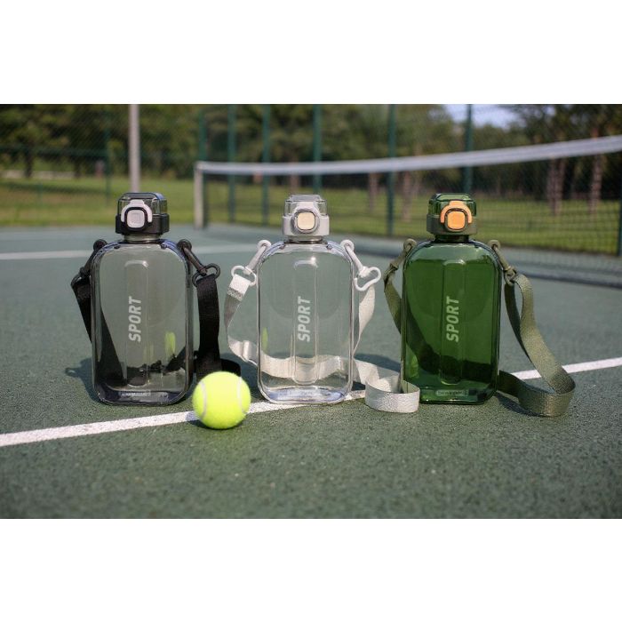 Inde Botella de Agua Deportiva c/Colgador 750 ml, Botella Reutilizable con Arnés, 21.8 cm (12 Unidades)