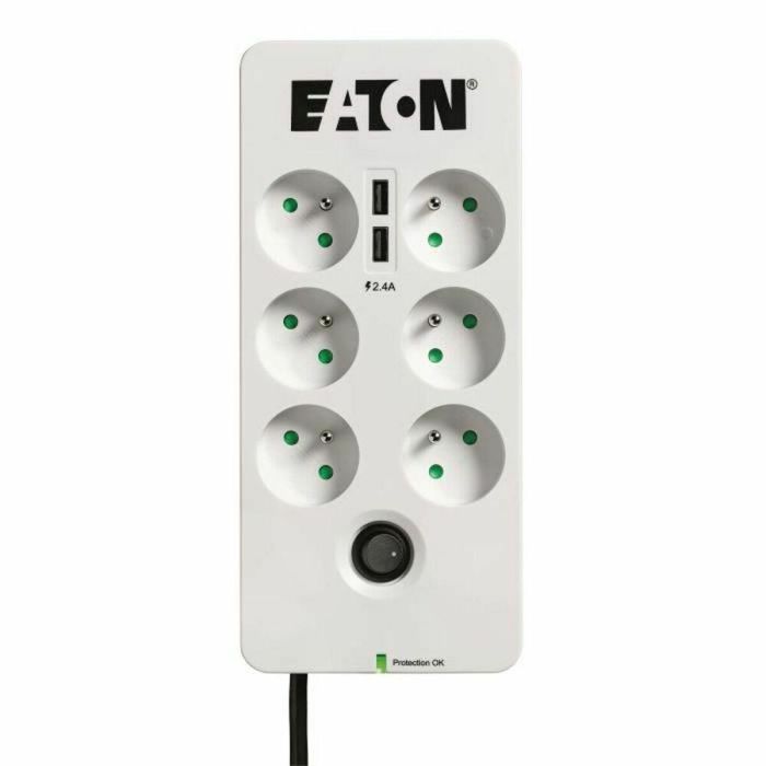 Eaton Protector de Sobretensión Caja de Protección 6 Tomas FR 2.50 kVA Entrada 230 V CA