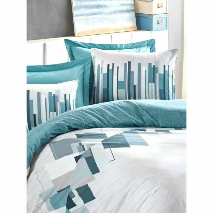 Juego de funda nórdica Azul Blanco 220 x 240 cm 2 Juego de funda nórdica Azul Blanco 220 x 240 cm 2