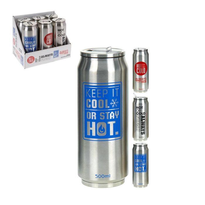 Metaltex Taza térmica modelo lata con boquilla 500 ml, acero inoxidable, colores surtidos 0 Metaltex Taza térmica modelo lata con boquilla 500 ml, acero inoxidable, colores surtidos 0
