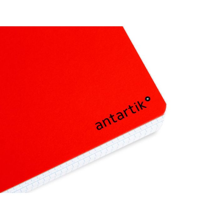 Cuaderno Espiral A4 Antartik Tapa Dura 80H 90 gr Cuadro 4 mm Con Margen Color Rojo 3 unidades 4