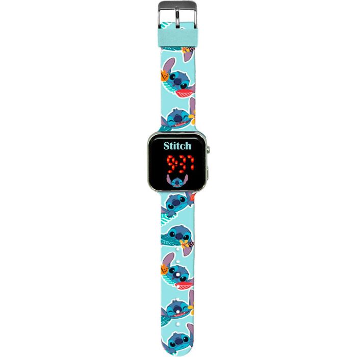 Kids Licensing Las4039 Reloj Digital LED de Muñeca Stitch Disney con Batería, Funciones de Hora 12h y Fecha (Mes/Día), Niños +3 años